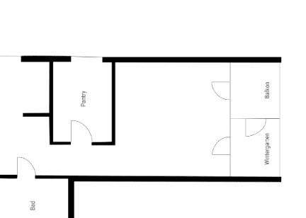 Wohnungsgrundriss im Forum Alstertal, Hamburg, mit Balkon und Wintgergarten.